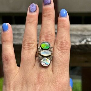 Handmade sea glass ring.